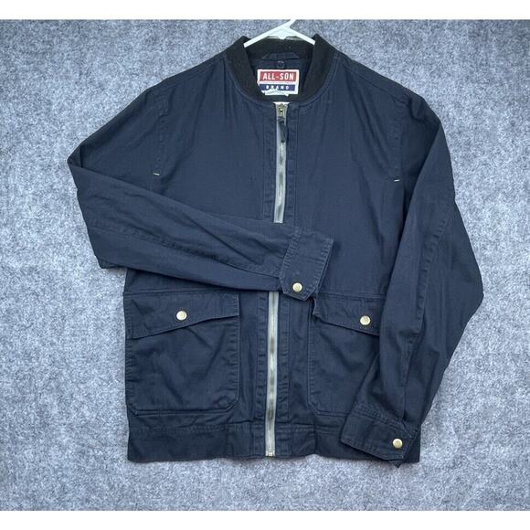 Vintage All-Son Jacket Medium Black Workwear Station Utility Heritage Classic - Picture 1 of 5